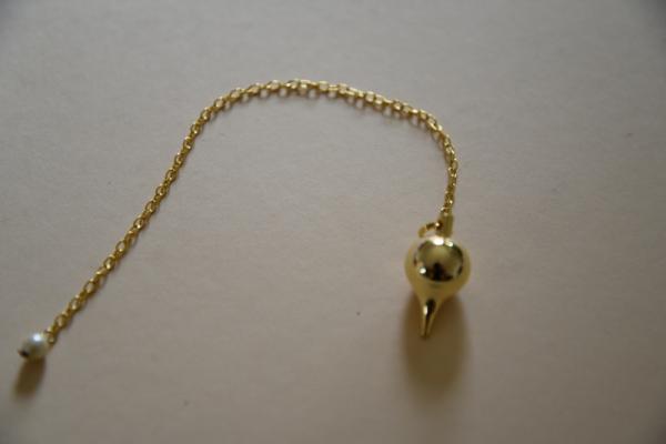 Tropfenpendel Messing mit Kette
